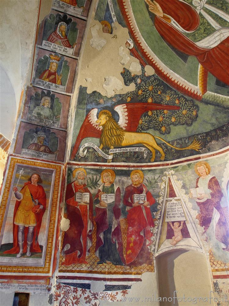 Casalvolone (Novara, Italy) - Left side of the central apse of the Church of St. Peter